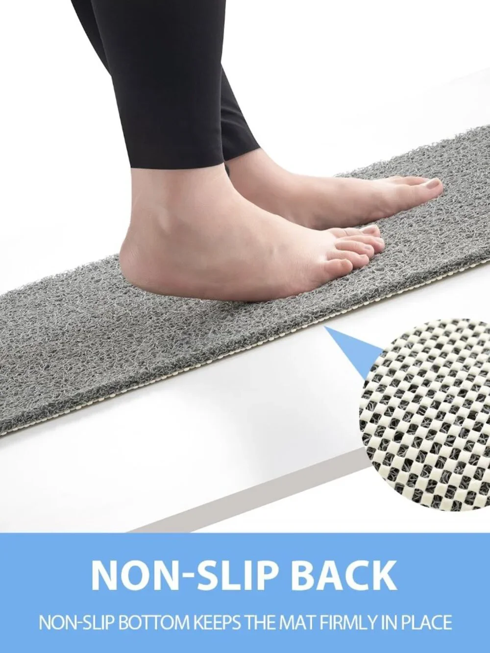 Versatile Non-Slip Mat for Tub & Bathroom - Grey 40